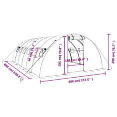 Vidaxl Fóliovník s oceľovým rámom zelený 24 m² 6x4x2 m