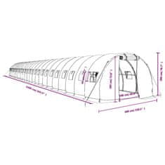 Vidaxl Fóliovník s oceľovým rámom biely 72 m² 24x3x2 m