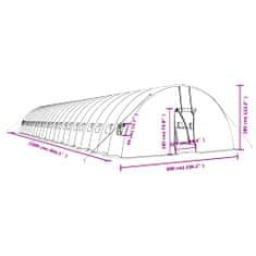 Vidaxl Fóliovník s oceľovým rámom biely 132 m² 22x6x2,85 m