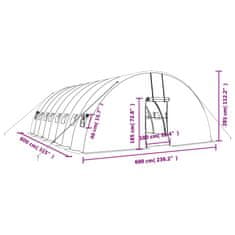 Vidaxl Fóliovník s oceľovým rámom zelený 48 m² 8x6x2,85 m