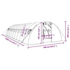 Vidaxl Fóliovník s oceľovým rámom biely 40 m² 10x4x2 m