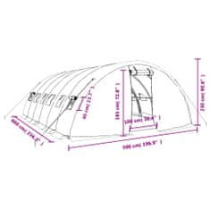 Vidaxl Fóliovník s oceľovým rámom biely 30 m² 5x2x2,3 m