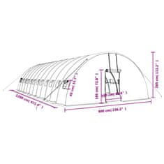 Vidaxl Fóliovník s oceľovým rámom biely 72 m² 12x6x2,85 m