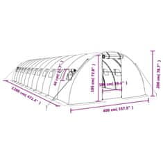 Vidaxl Fóliovník s oceľovým rámom biely 48 m² 12x4x2 m