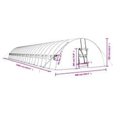 Vidaxl Fóliovník s oceľovým rámom zelený 144 m² 24x6x2,85 m