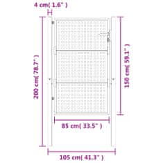 Petromila vidaXL Záhradná brána antracitová 105x200 cm oceľ