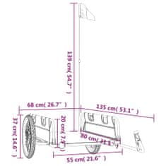 Vidaxl Príves na bicykel, červený, oxfordská látka, železo