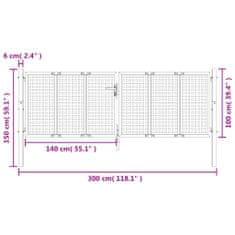 Petromila vidaXL Záhradná brána antracitová 300x150 cm oceľ