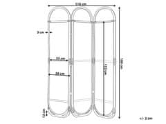 Beliani 3-dielny skladací ratanový paraván 118 x 180 cm prírodný CORTONA