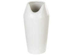 Beliani Dekoratívna kameninová váza 33 cm biela APAMEA