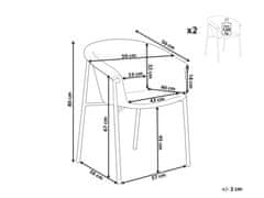 Beliani Sada 2 látkových jedálenských stoličiek béžová AMES