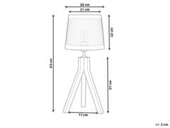 Beliani Stolná lampa tmavé mangové drevo a mosadz BEKI