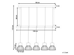 Beliani Závesná lampa s 5 tienidlami svetlé drevo VARADA