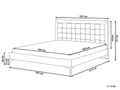 Beliani Zamatová posteľ 180 x 200 cm béžová LIMOUX