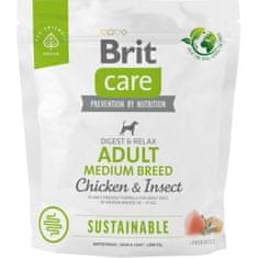 Brit Care Dog Sustainable Adult Medium Breed Chicken+Insect 1 kg