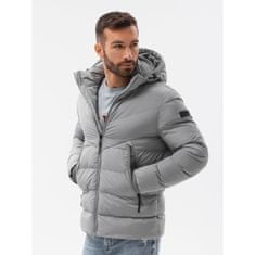 OMBRE Pánska bunda zimná SPENCER šedá MDN21242 XL