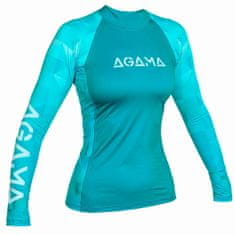 AGAMA Dámske lycrové tričko AQUA LADY, dlhý rukáv modrá XL - 44
