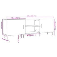 Vidaxl TV skrinka biela 150x30x50 cm kompozitné drevo