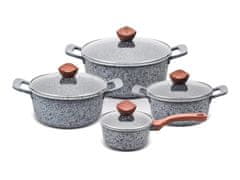 Promis Promis GRANITE 8 POT SET ~ 28, 24, 20, 16 cm + COVER /hnedé rukoväte