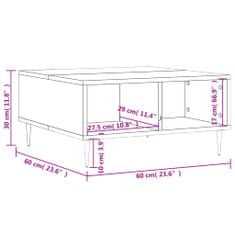 Vidaxl Konferenčný stolík dymový dub 60x60x30 cm kompozitné drevo