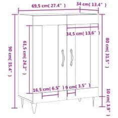 Vidaxl Komoda dub sonoma 69,5x34x90 cm kompozitné drevo