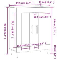 Petromila vidaXL Komoda lesklá biela 69,5x34x90 cm spracované drevo