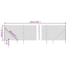 Vidaxl Drôtený plot s kotviacimi hrotmi zelený 1,8x25 m