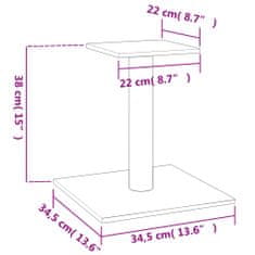 Vidaxl Škrabadlo pre mačky s plošinami bledosivé 38 cm