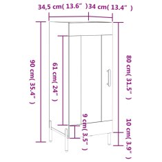 Petromila vidaXL Komoda betónovo sivá 34,5x34x90 cm spracované drevo