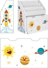 Songmics Detský regál na knihy a hračky vesmírne motívy 63 x 70 x 30 cm