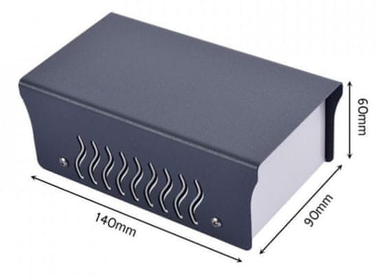 HADEX Krabička plechová dvojdielna, 90x140x60mm, sivá/biela