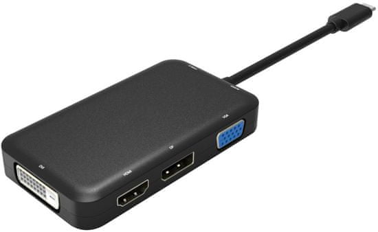 PremiumCord převodnék USB3.1 typ C na HDMI + DVI + VGA + DisplayPort