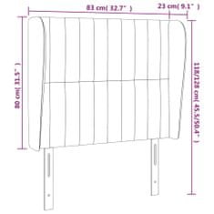 Vidaxl Čelo postele so záhybmi tmavosivé 83x23x118/128 cm zamat