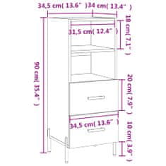 Petromila vidaXL Komoda betónovo sivá 34,5x34x90 cm spracované drevo