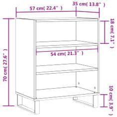 Vidaxl Komoda lesklá biela 57x35x70 cm kompozitné drevo