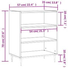 Vidaxl Komoda dymový dub 57x35x70 cm kompozitné drevo