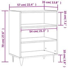 Vidaxl Komoda betónovo sivá 57x35x70 cm kompozitné drevo