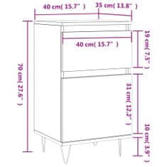 Petromila vidaXL Komoda vysoký lesk biela 40x35x70 cm kompozitné drevo