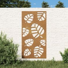Petromila vidaXL Záhradná dekorácia 105x55 cm kortenová oceľ listový dizajn