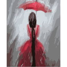 PIPPER. Maľovanie podľa čísiel "Žena v daždi" 50x40 cm, plátno vypnuté na ráme