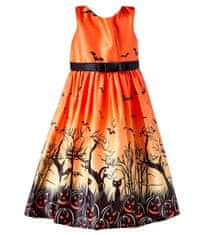 EXCELLENT Detské halloweenske šaty veľkosti 110 - oranžové