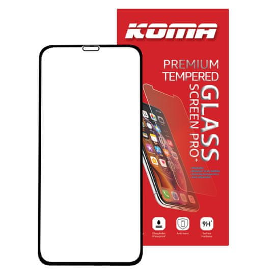 KOMA Tvrdené sklo Full Cover pre iPhone X / XS / 11 Pro, 3D zaoblenie, tvrdosť 9H