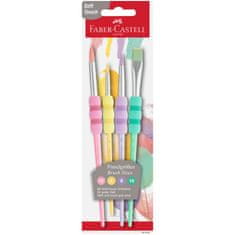 Faber-Castell Štetce syntetické Soft set 4 ks (4,8,10,12) pastel