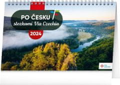 Kalendár 2024 stolný: Po Česku chodníkmi Via Czechia, 23,1 × 14,5 cm