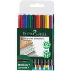 Faber-Castell Popisovač OHP permanentný F, 8 set