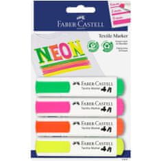 Faber-Castell Popisovač na textil NEÓN set 4 farebné, BL