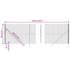 Vidaxl Drôtený plot, zelený 2,2x25 m, pozinkovaná oceľ