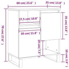 Petromila vidaXL Komoda dub sonoma 60x35x70 cm spracované drevo