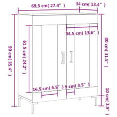 Petromila vidaXL Komoda biela 69,5x34x90 cm kompozitné drevo