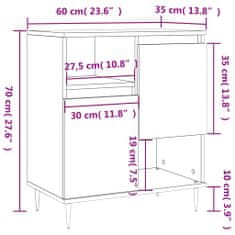 Vidaxl Komoda čierna 60x35x70 cm spracované drevo